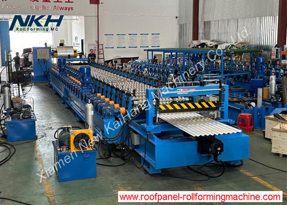 Yüksek Hızlı Dalgalanmış Rulo Formasyon Makinesi, Yüksek Hassasiyetli Soğuk Dalgalanma Formasyon Makinesi Uçan Hız 762 Dalgalanmış Yaprak Servo Kesme